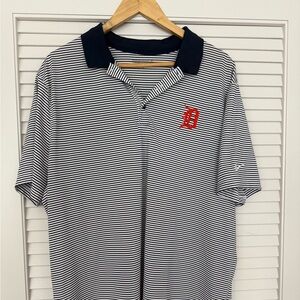 Nike Golf DETROIT TIGERS Dri-Fit Striped Polo.  Mens XL